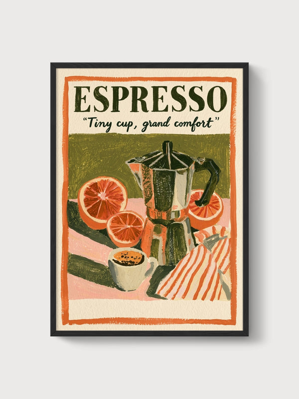 Espresso Poster poster in black frame