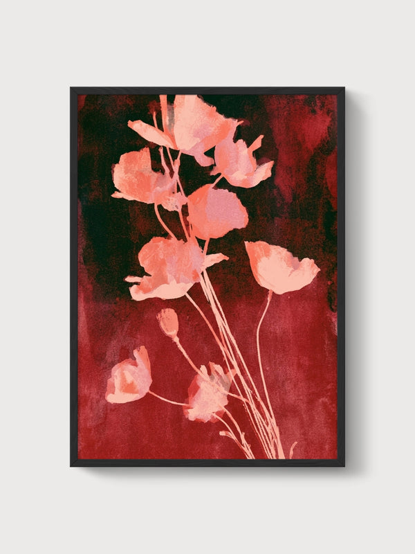 Poppy Print poster in black frame