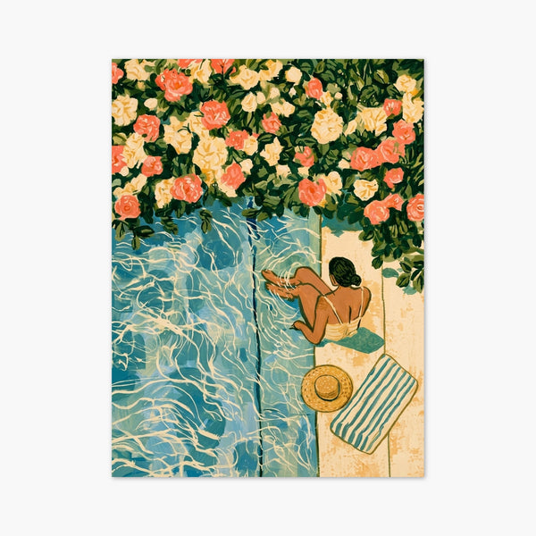 Poolside Roses Wall Art art print