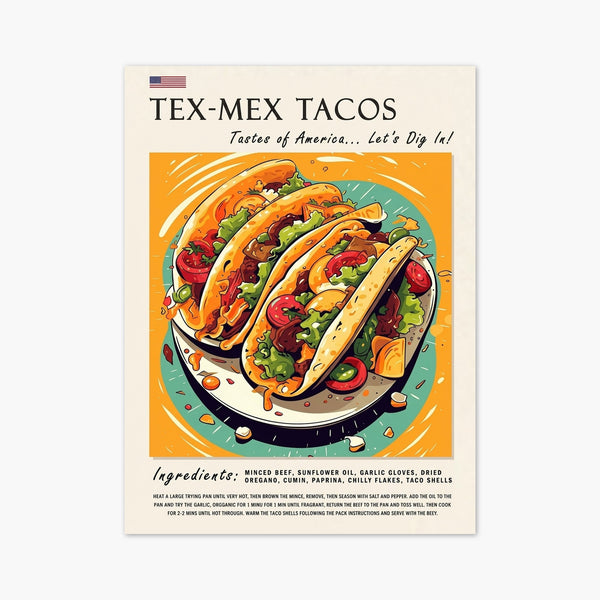 Tex-Mex Tacos Pop Art Poster art print