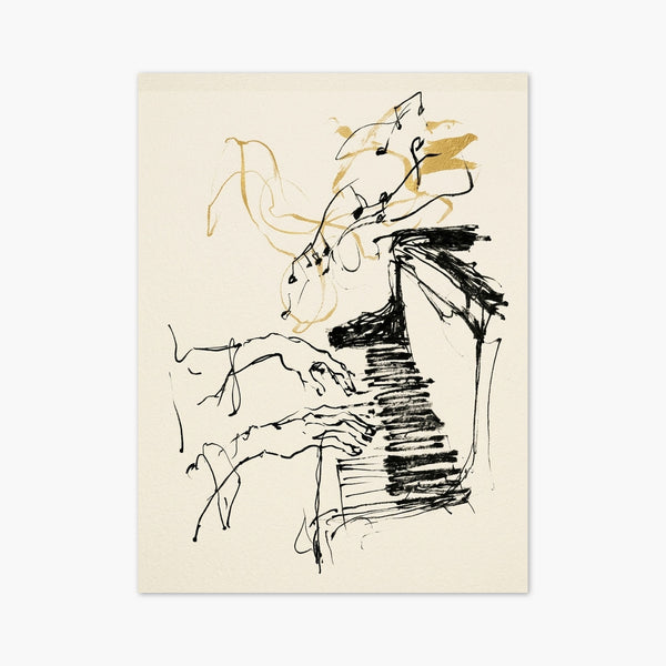 Abstract Line Art Pianist Print art print