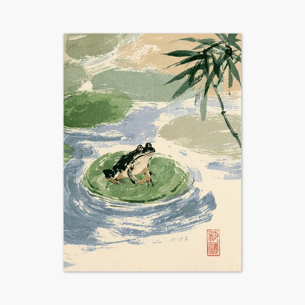 Japanese Woodblock Frog Poster art print