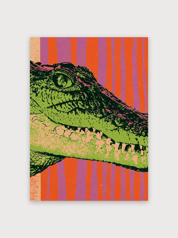 Pop Art Crocodile Striped Portrait - Digital Download