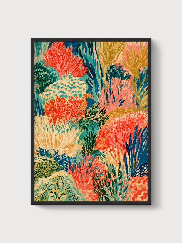 Ocean Wall Art poster in black frame