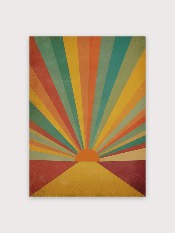 Retro Sunrise Rays Minimalist - Digital Download