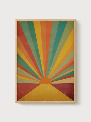 Sun Poster poster in oak frame