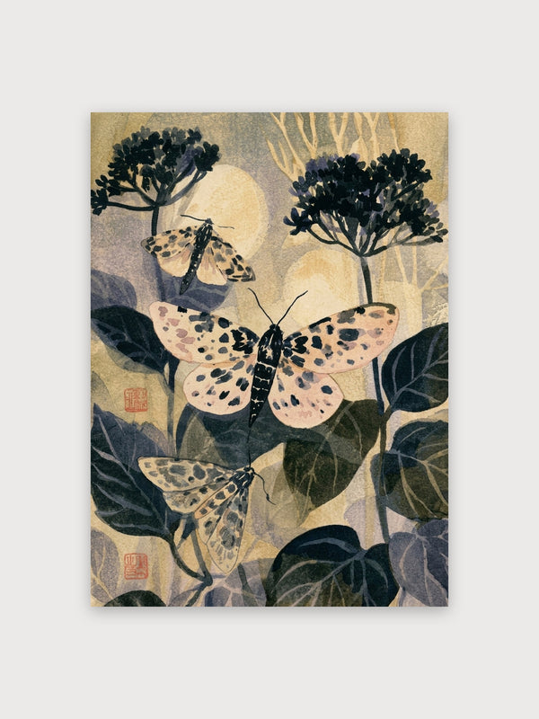 Japanese Moths and Flowers - Digital Download