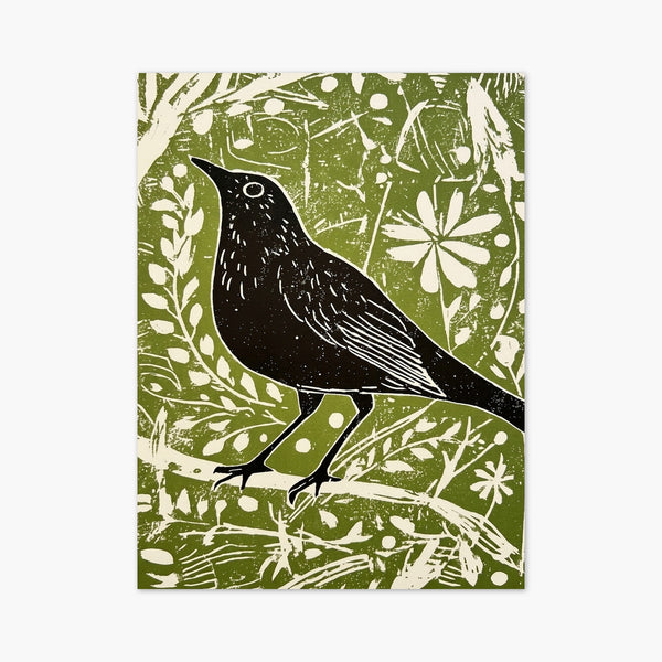 Folk Art Blackbird Print art print