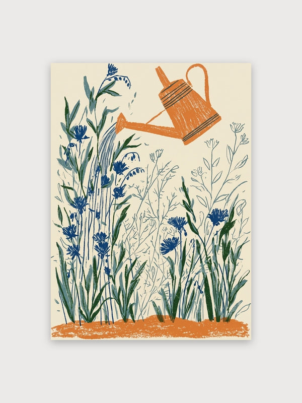 Vintage Garden Watering Can Flowers - Digital Download
