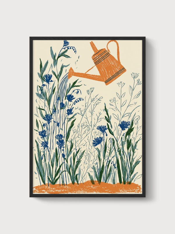 Garden Art Print poster in black frame