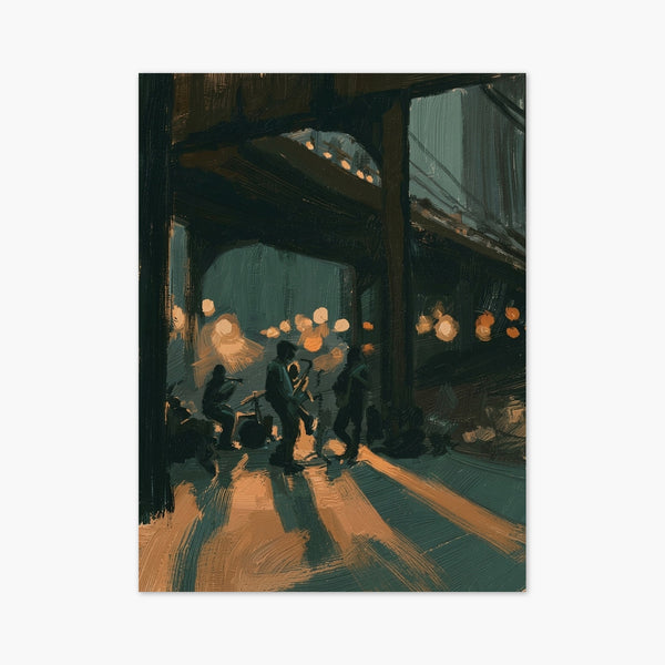 Edward Hopper Style Jazz Night Poster art print