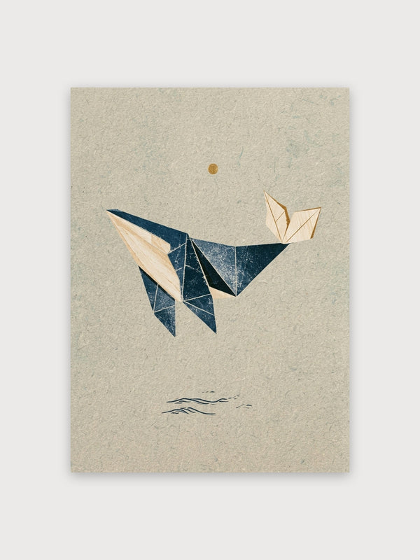 Geometric Whale Ocean Minimalist - Digital Download