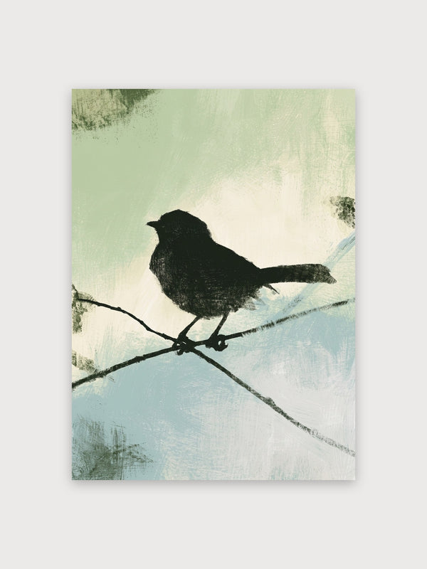Minimalist Bird on Branch - Digital Download