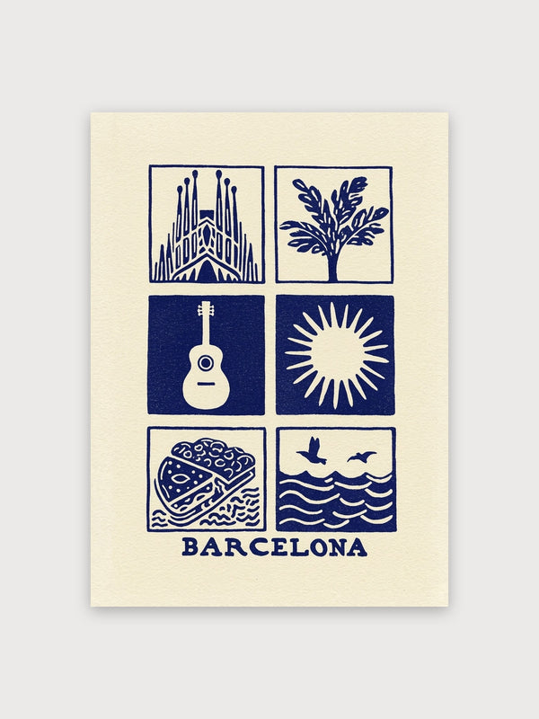 Barcelona Icons Minimalist Grid - Digital Download