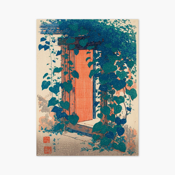 Japanese Woodblock Ivy Doorway Print art print