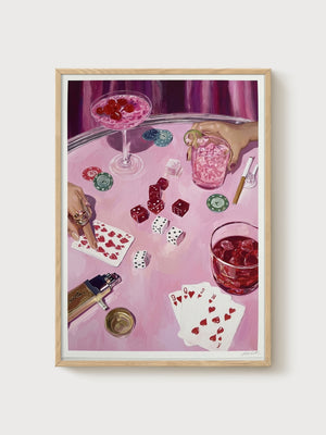 Cocktail Wall Art poster in oak frame