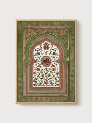 Mughal Arch Botanical Print poster in oak frame