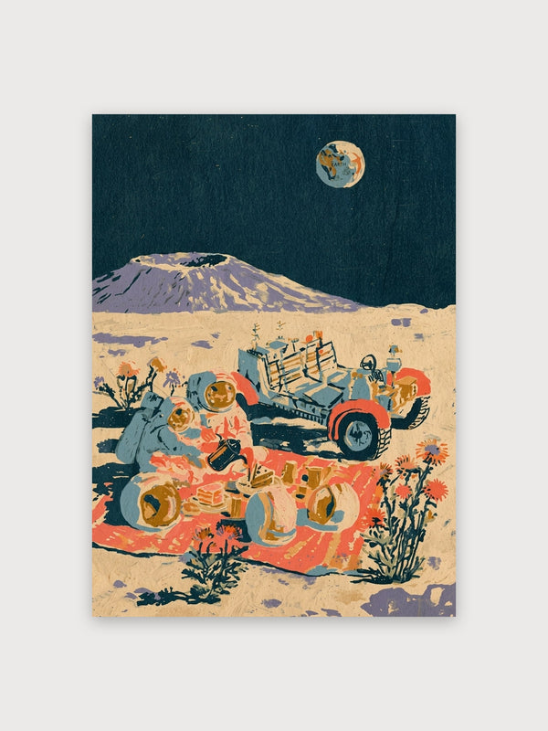 Moon Picnic Retro Space Adventure - Digital Download