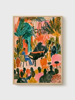 Jazz Musicians Poster poster in oak frame