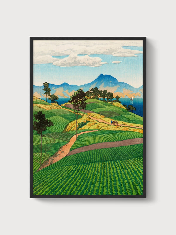 Japanese Woodblock Art Print poster in black frame