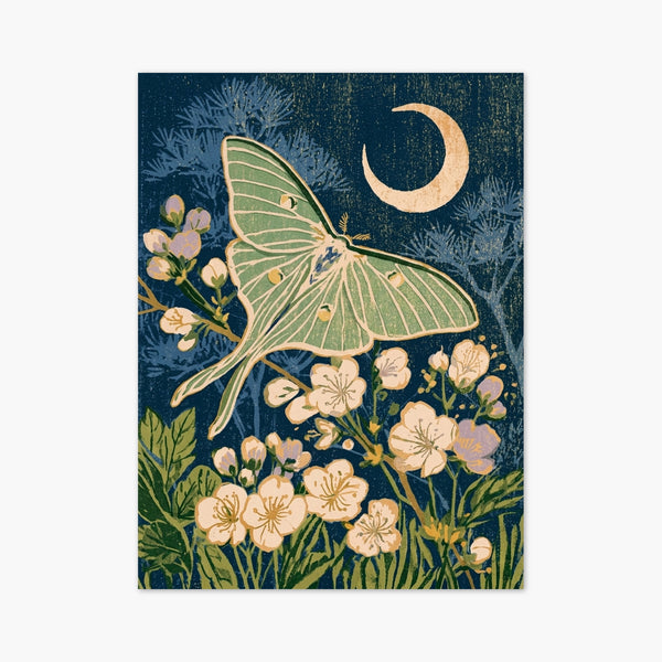 Luna Moth Art Nouveau Print art print