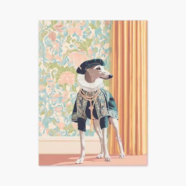 Whippet Renaissance Dog Painting art print