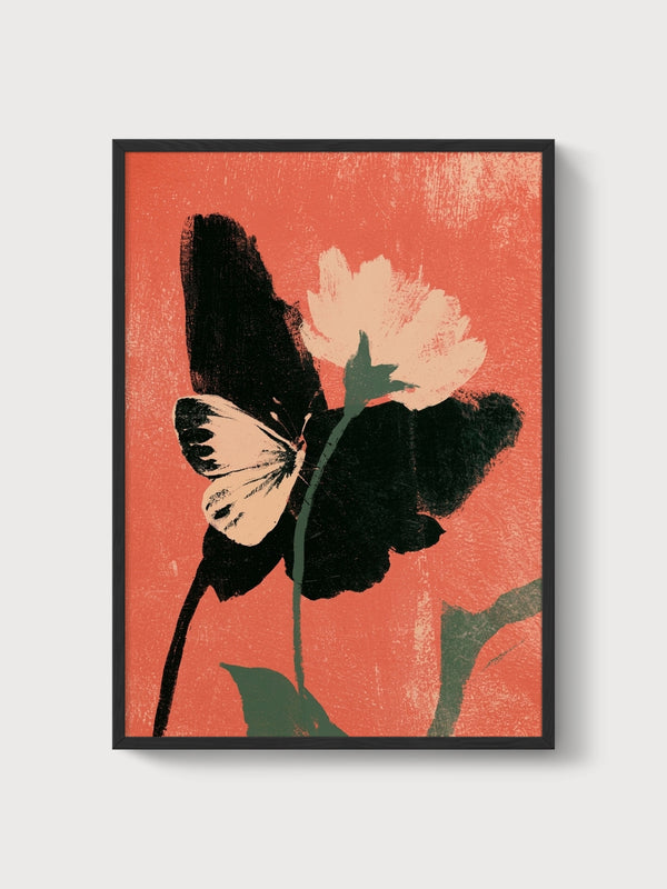 Butterfly Wall Art poster in black frame