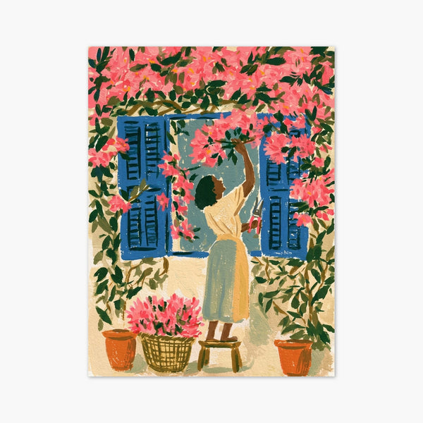 Bougainvillea Window Poster art print