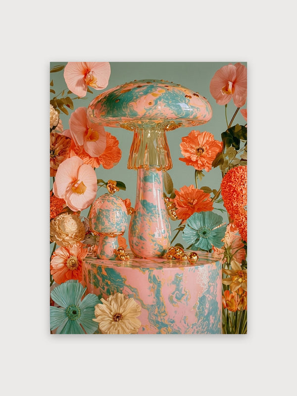 Marble Mushroom Garden Florals - Digital Download