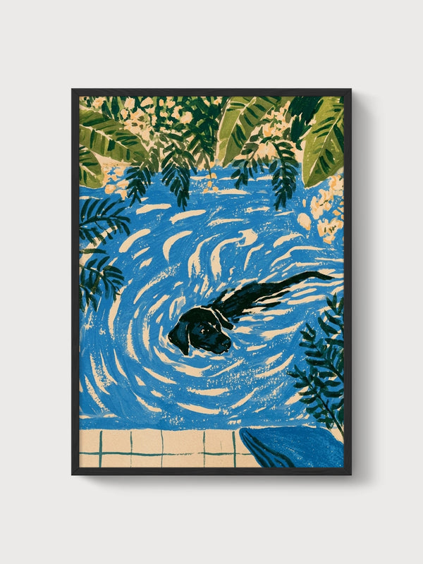 Dog Painting poster in black frame