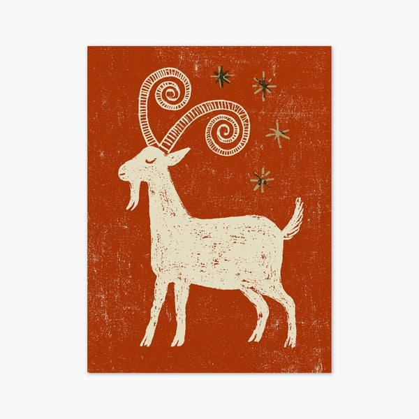 Folk Art Goat Print art print