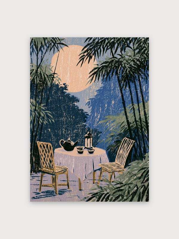 Moonlit Bamboo Tea Garden - Digital Download