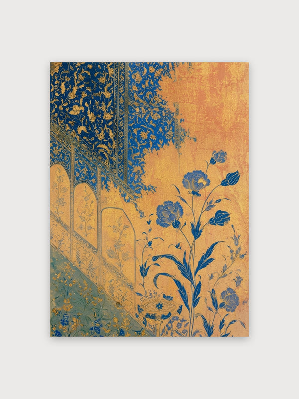 Art Nouveau Golden Peony Botanical - Digital Download