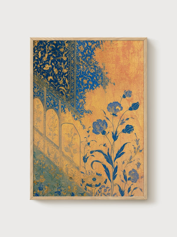 Art Nouveau Print poster in oak frame