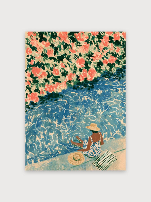 Woman by Flowers Coastal Paradise - Digital Download