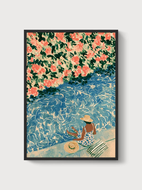 Coastal Wall Art poster in black frame