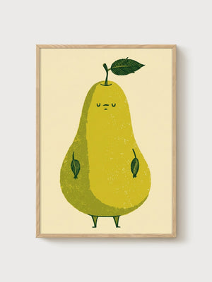 Pear Wall Art poster in oak frame