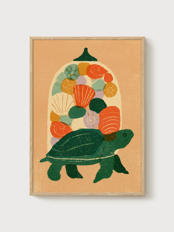 Tortoiseshell Poster poster in oak frame