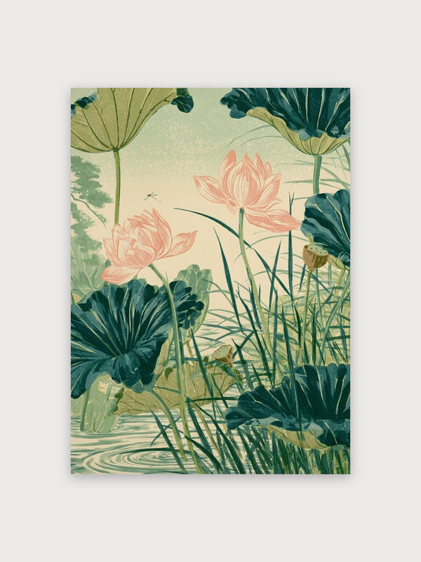 Lotus Pond Botanical Study - Digital Download