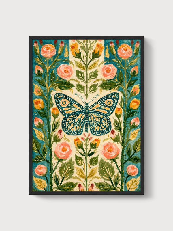 Monarch Butterfly Print poster in black frame