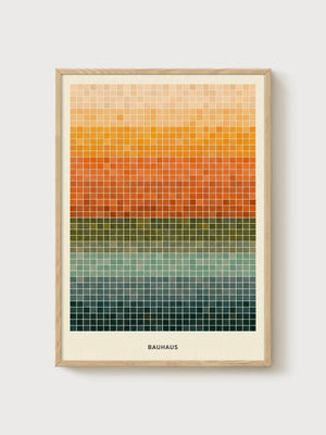 Bauhaus Print poster in oak frame
