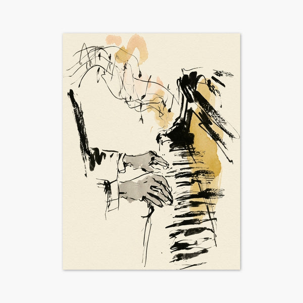 Pianist Hands Line Art Print art print
