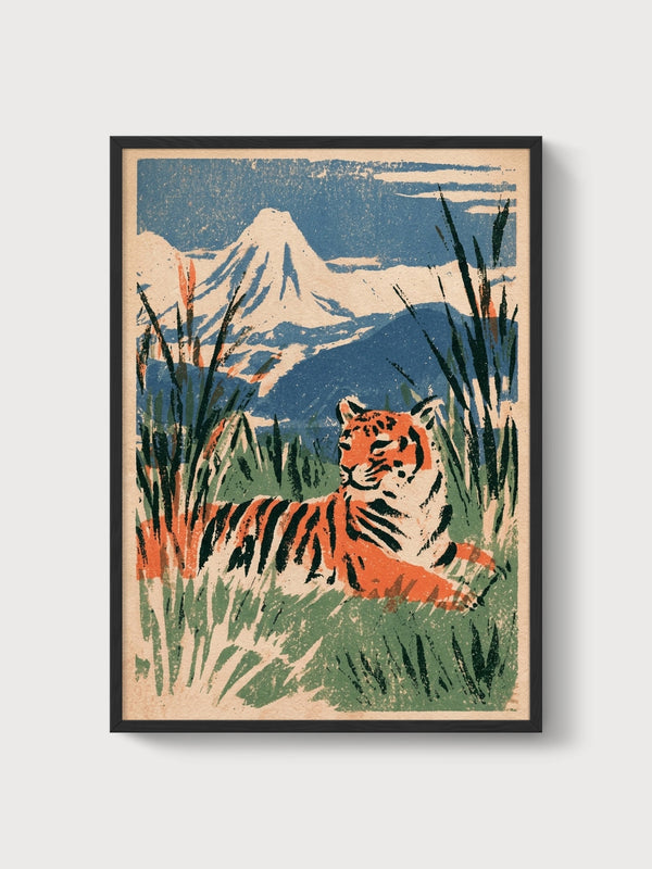 Tiger Wall Art poster in black frame