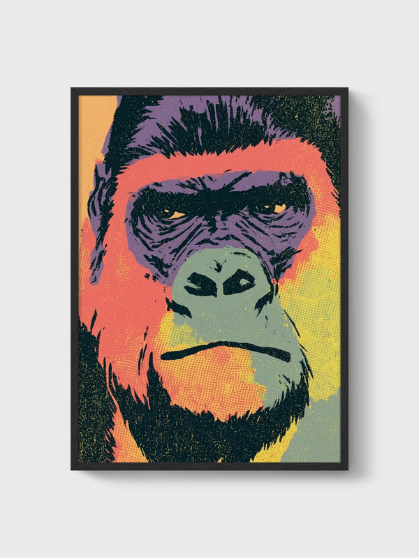 Pop Art Gorilla Poster poster in black frame