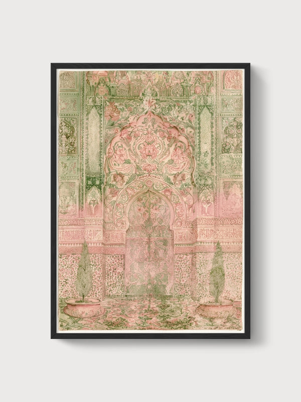 Art Nouveau Floral Print poster in black frame
