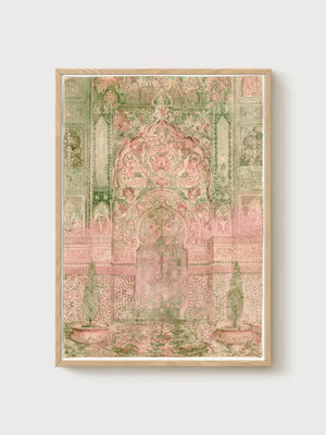Art Nouveau Floral Print poster in oak frame