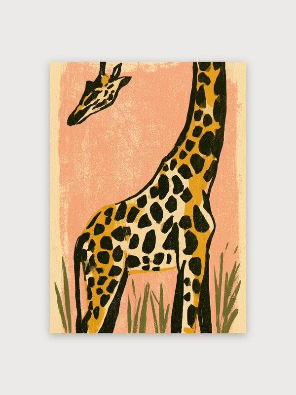 Vintage Giraffe Savanna Print - Digital Download