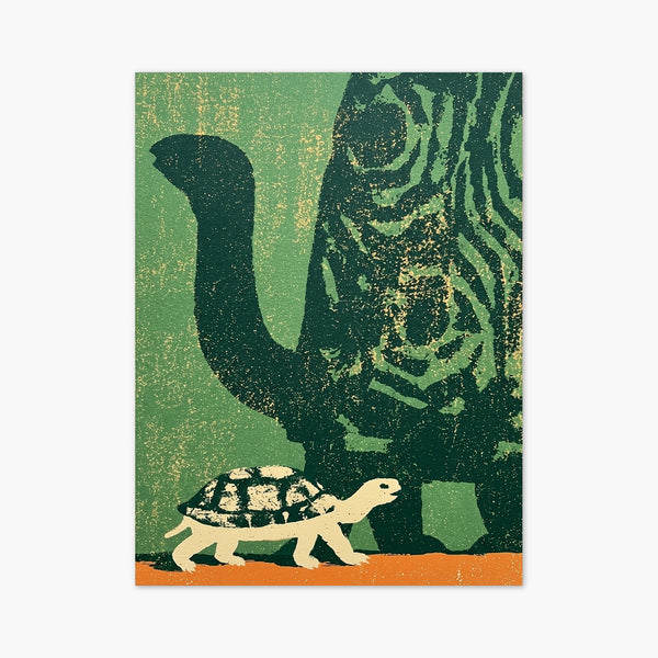 Elephant and Tortoise Poster art print