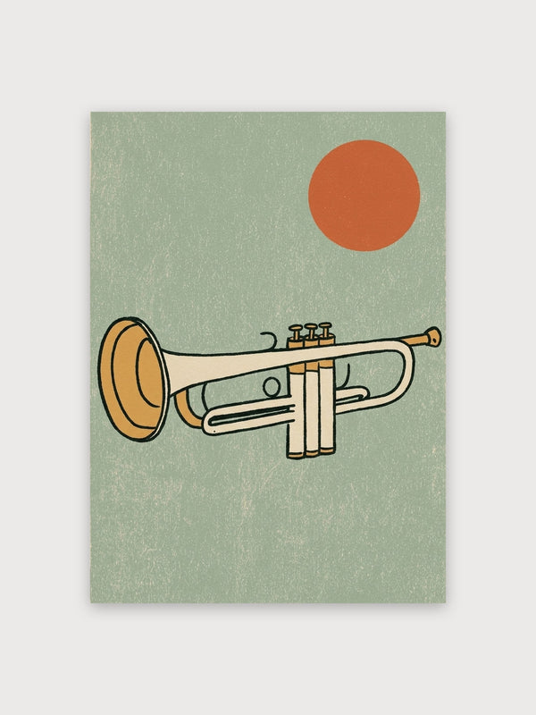 Retro Trumpet Sun Minimal - Digital Download