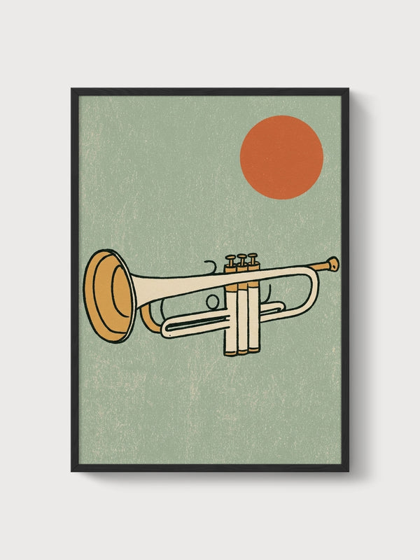 Trumpet Poster poster in black frame